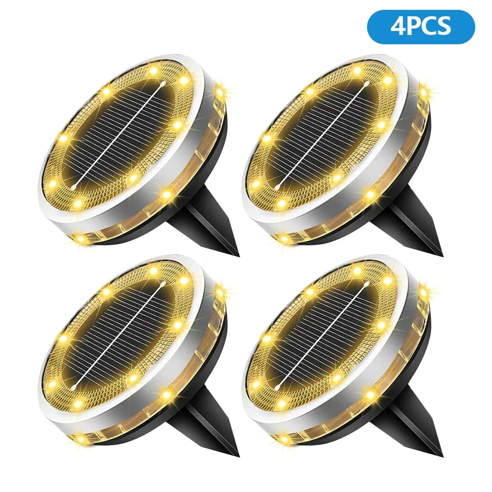 Solar Pathway Lights, 8 LED 360° Ground Illumination, Automatic Dusk Lighting, 400 mAh Battery, 4 or 8-Piece Set - product view 1