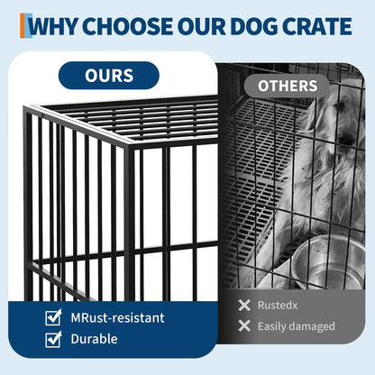 36-Inch Stainless Steel Dog Crate, Dual Doors with Double Locks, Openable Top, Removable Tray and Locking Wheels - product view 4