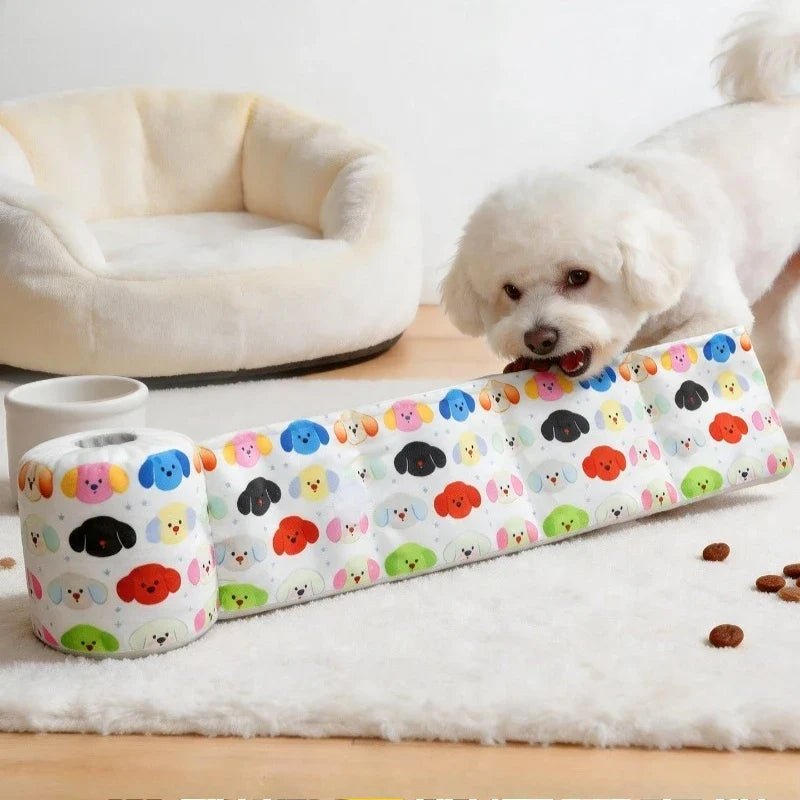Washable Snuffle Mat for Dogs, Cloth Interactive Feeding and Sniffing Toy, 13 x 13 cm, White - product view 1