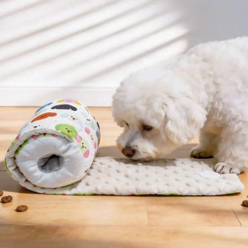 Washable Snuffle Mat for Dogs, Cloth Interactive Feeding and Sniffing Toy, 13 x 13 cm, White - product view 4