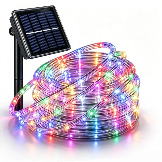 Solar Christmas Garland, Waterproof LED Tube Rope, 8 Lighting Modes, Flexible Outdoor Decor for Garden, Patio and Parties - product view 1