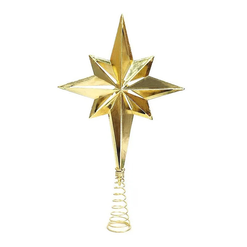 Plastic Snowflake Christmas Tree Topper, Coil Base, 21.5 × 19.5 cm Holiday Tree Ornament for Home and Party Decor - product view 3