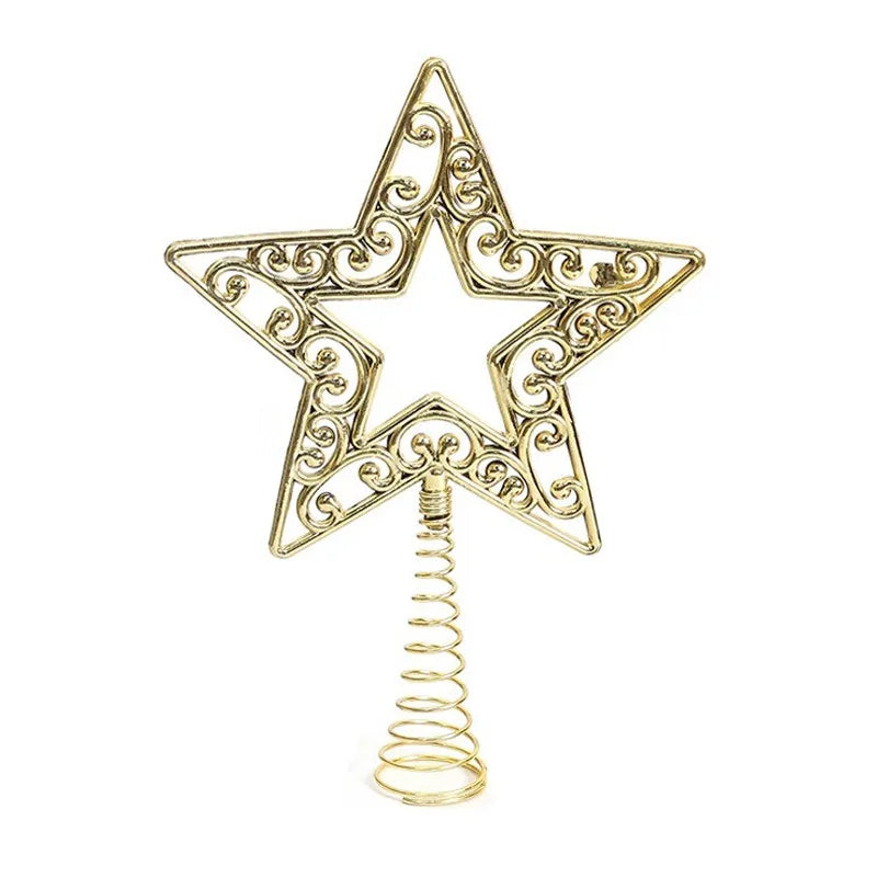 Plastic Snowflake Christmas Tree Topper, Coil Base, 21.5 × 19.5 cm Holiday Tree Ornament for Home and Party Decor - product view 4