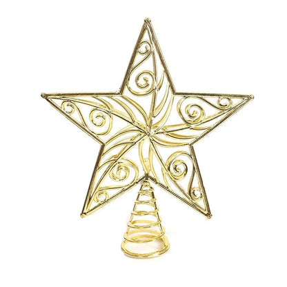 Plastic Snowflake Christmas Tree Topper, Coil Base, 21.5 × 19.5 cm Holiday Tree Ornament for Home and Party Decor - product view 5