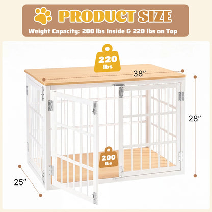 38-Inch Iron Dog Crate, Foldable Single-Door Kennel with Removable Tray, Sliding Bolt Lock and Carrying Handle - product view 1