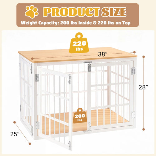 38-Inch Iron Dog Crate, Foldable Single-Door Kennel with Removable Tray, Sliding Bolt Lock and Carrying Handle - product view 1