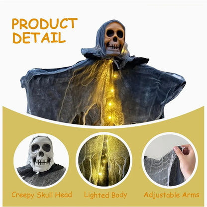Halloween Ghost Light String, Plastic Hanging Party Decoration Below 50V AC / 75V DC, A or B Style for Spooky Displays - product view 5
