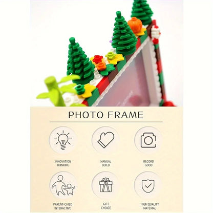 7-Inch DIY Building-Block Photo Frame, Rectangle Plastic Display for Desktop or Wall Room Décor, 1-Pack - product view 6