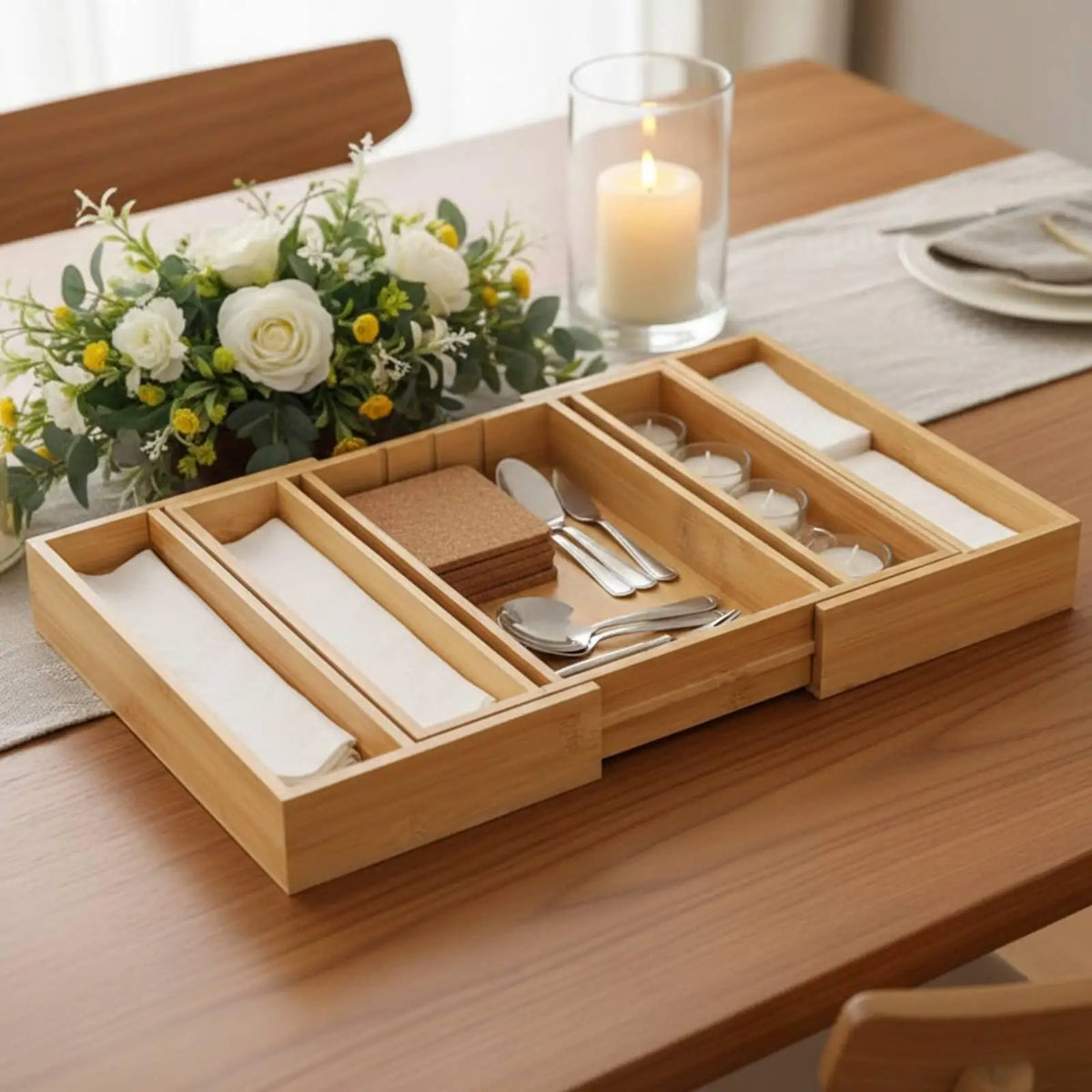 bamboo drawer organizer - product view 2