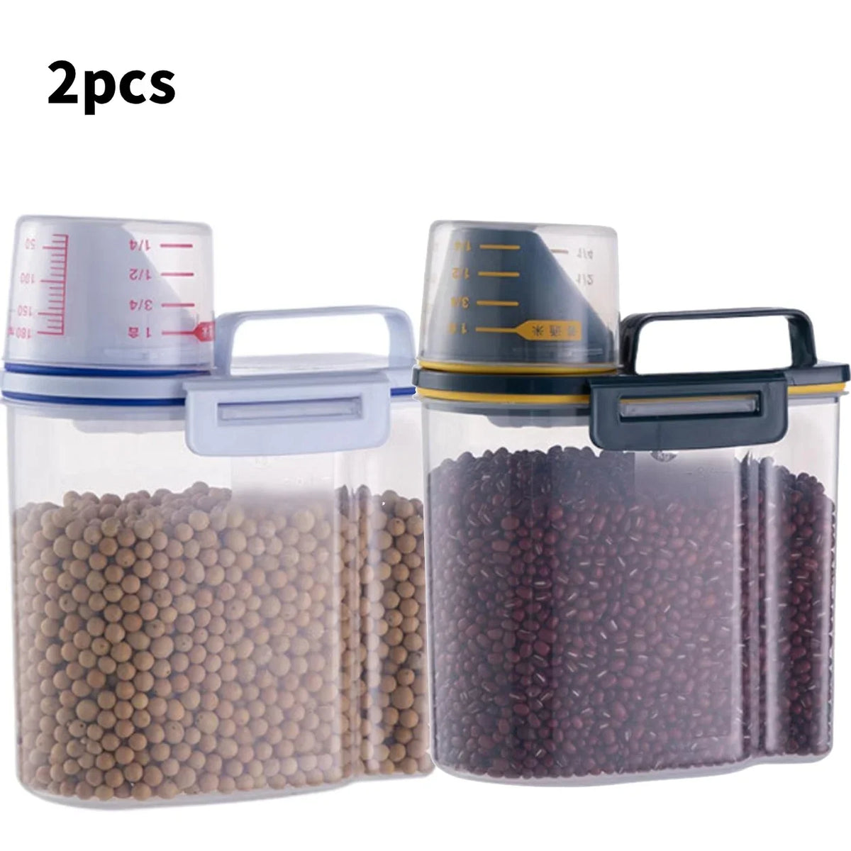 Airtight Pet Food Storage Container with Measuring Cup, Locking Silicone Seal, Clear PP Kibble Keeper for Cats and Dogs - product view 2