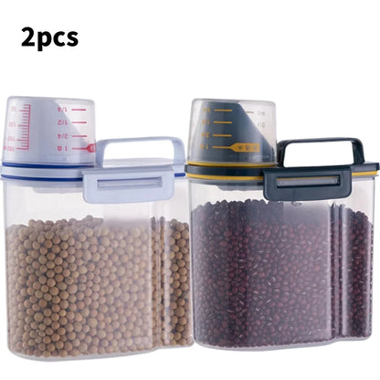 Airtight Pet Food Storage Container with Measuring Cup, Locking Silicone Seal, Clear PP Kibble Keeper for Cats and Dogs - product view 2