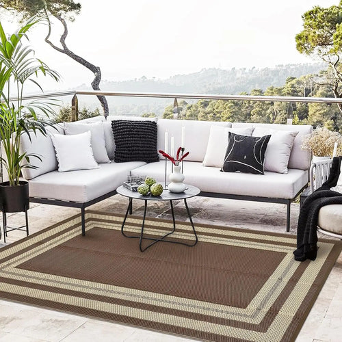 9 x 18 ft Washable Foldable Entryway Rug, Reversible Non-Slip Polyester Carpet for Indoor Outdoor, Patio, RV and Camping - product view 1