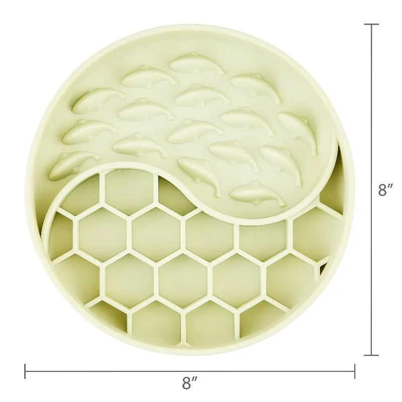 Gray Fish Slow Feeder Bowl for Pets, Playful Mealtime Design with Non-Slip Base, Dishwasher-Safe Plastic Bowl for Dogs - product view 3