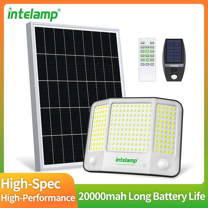 Solar Floodlight, 20,000 mAh Battery, 210 LEDs, Motion Sensor, Remote Control, 180° Lighting for Garden and Yard - product view 1