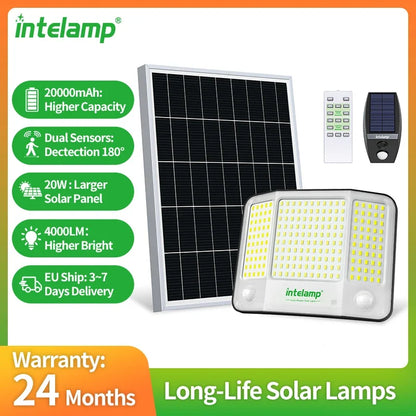 Solar Floodlight, 20,000 mAh Battery, 210 LEDs, Motion Sensor, Remote Control, 180° Lighting for Garden and Yard - product view 2