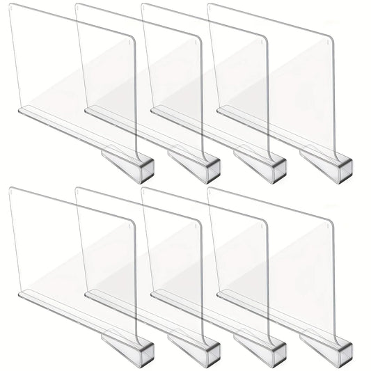 Closet Shelf Divider, Clear Acrylic Slide-On Organizer for Wardrobes, Cabinets, Drawers, Bookshelves and Storage Rooms - product view 1