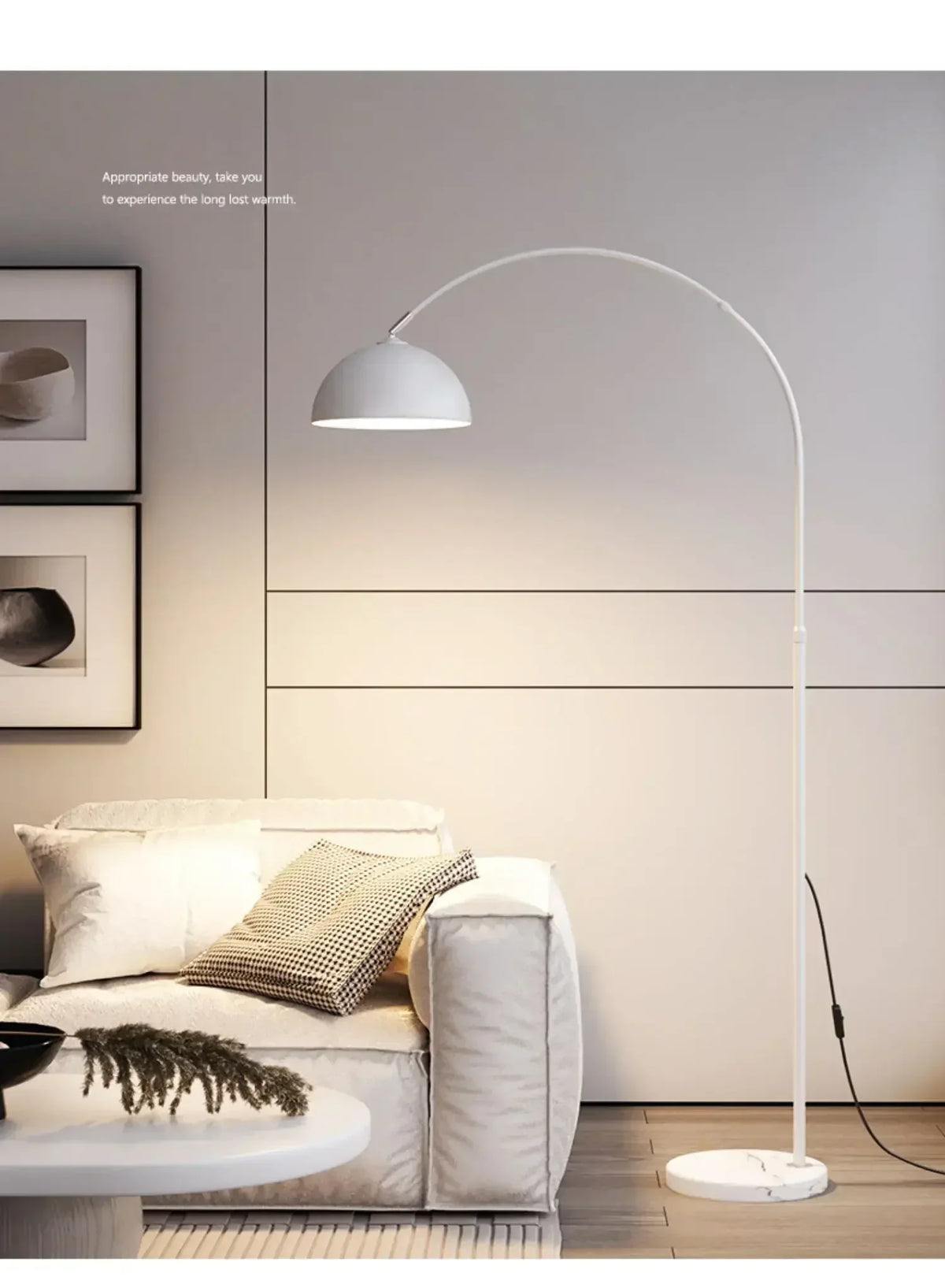 Modern Arched Floor Lamp, Black Metal Dome Shade, E27 Base, Included LED Bulb, 220V EU Plug for Living Room - product view 2