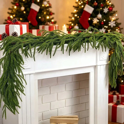 Christmas Garland, Snow-Dusted Artificial Pine Vine, Flexible Polyester Holiday Rattan Decoration, 150cm, 180cm or 270cm - product view 2