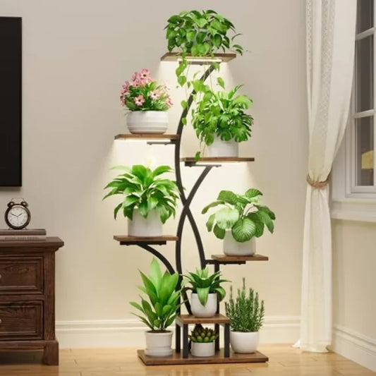 Indoor Plant Stand, Black Plastic Frame, Assembly Design for Living Room and Patio Plant Display - product view 1