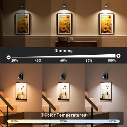 Rechargeable LED Picture Light, Remote and Touch Control, Dimmable 3-Color Magnetic Wall Lamp for Artwork and Foyers - product view 6