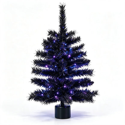 Purple LED Halloween Tree Light, 360° Rotating Musical Desktop Decoration, Plastic Landscape Lighting, 0–5V - product view 1