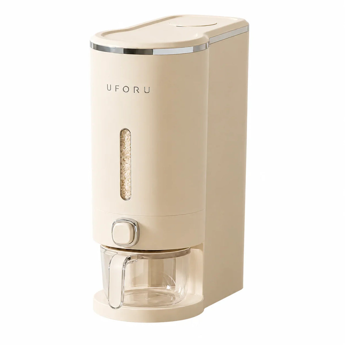 One-Hand Press Rice Dispenser, Large-Capacity PP Grain Storage Container with Visible Window for Kitchen Pantry - product view 1