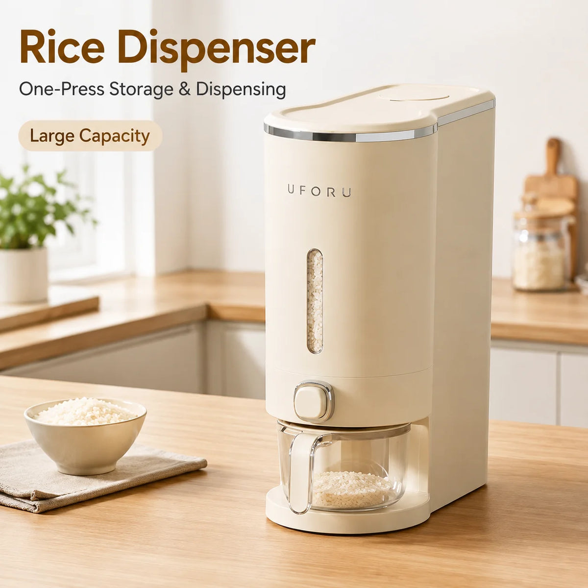 rice storage container - product view 2