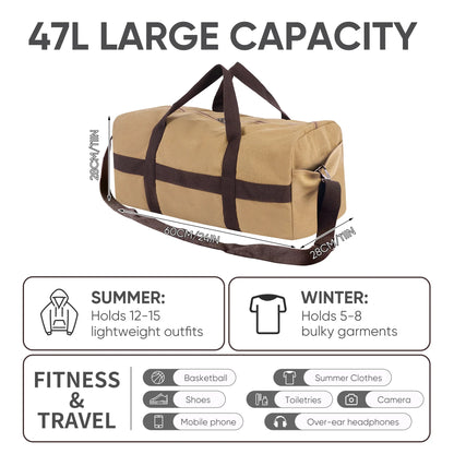 Convertible Travel Duffle Bag, 3-in-1 Carry Design with Backpack Straps, Solid Casual Style for Gym, Camping and Travel - product view 5
