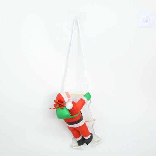 Santa Claus Climbing Ladder Doll Ornament, Christmas Wall and Window Hanging Decoration, Large Size for Home Party Décor - product view 1