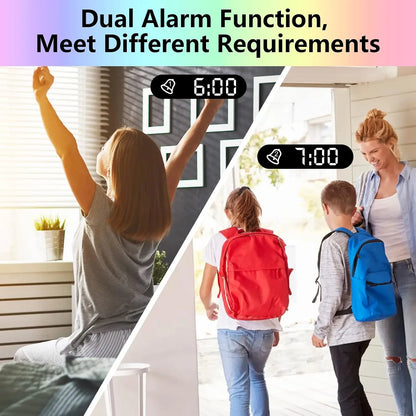 Projection Alarm Clock, LED Mirror Display with Dual Alarms, Snooze, Auto Dimming and 180° Rotatable Red Projector - product view 5