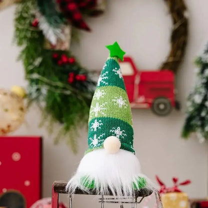 Faceless Christmas Gnome Doll Ornament, LED Light Plush Knitted Decoration, 32 cm or 23 cm Styles for Tree and Home - product view 3