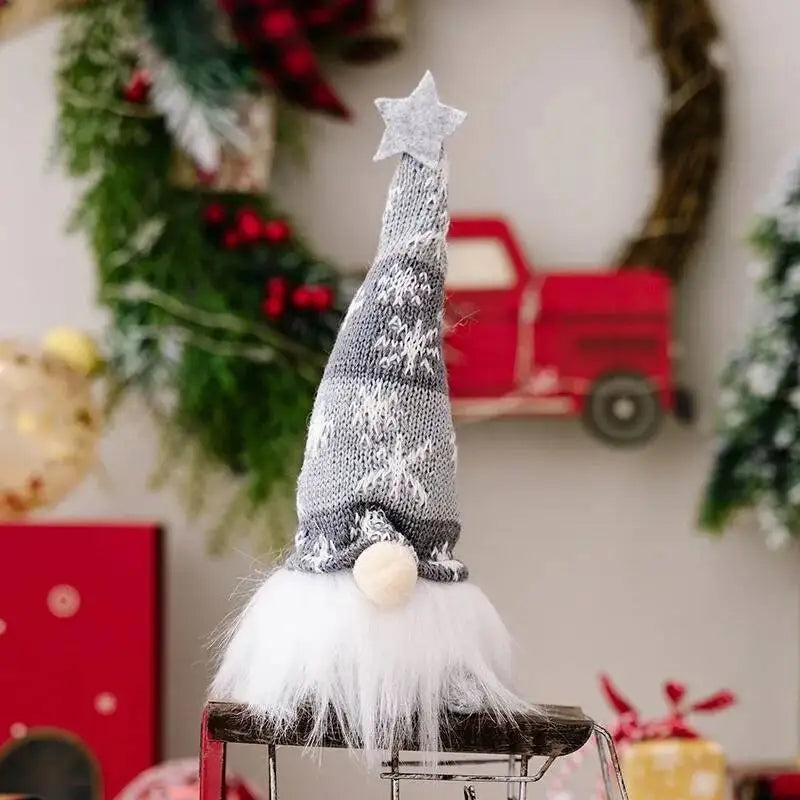 Faceless Christmas Gnome Doll Ornament, LED Light Plush Knitted Decoration, 32 cm or 23 cm Styles for Tree and Home - product view 4