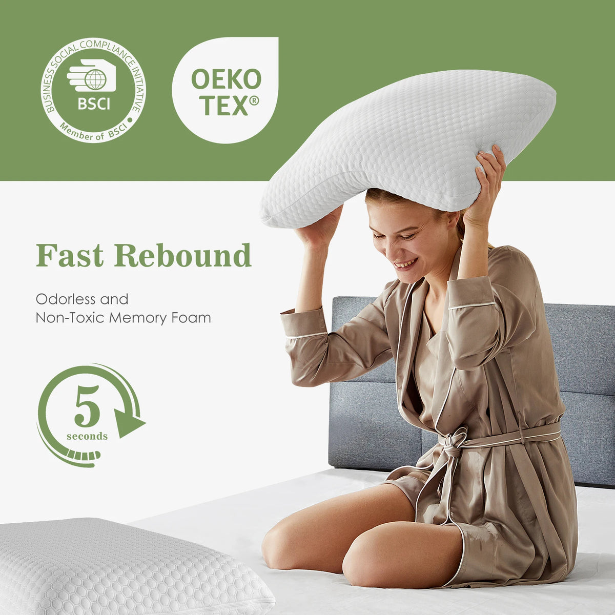 memory foam neck pillow - product view 2