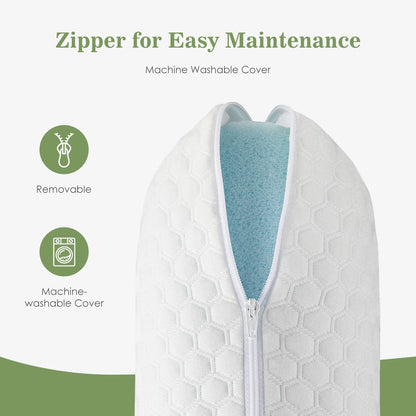 2-Piece Memory Foam Neck Pillow Set, Removable Washable Cover, Rectangle Design for Bedding and Sleep - product view 3