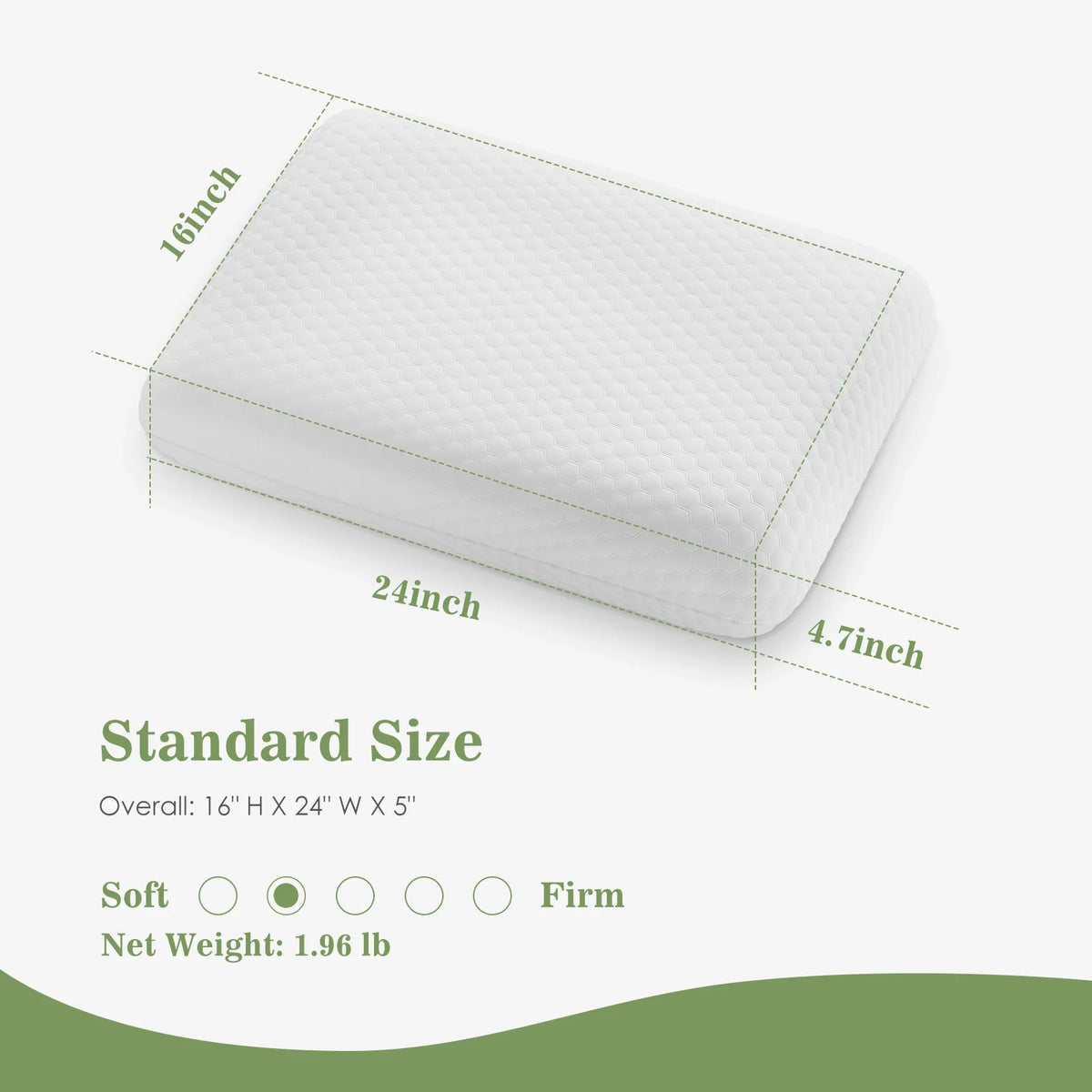 2-Piece Memory Foam Neck Pillow Set, Removable Washable Cover, Rectangle Design for Bedding and Sleep - product view 4