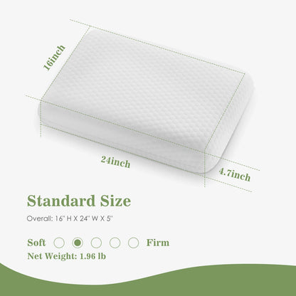 2-Piece Memory Foam Neck Pillow Set, Removable Washable Cover, Rectangle Design for Bedding and Sleep - product view 4