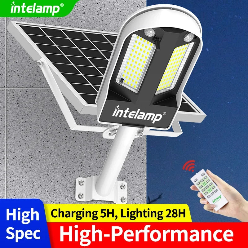 Solar Security Light, Dimmable ABS Outdoor Fixture with Dual Motion Sensors, Remote Control, 1-Pack or 2-Pack Options - product view 3