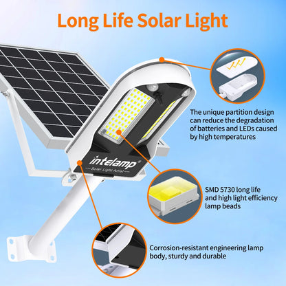 Solar Security Light, Dimmable ABS Outdoor Fixture with Dual Motion Sensors, Remote Control, 1-Pack or 2-Pack Options - product view 5