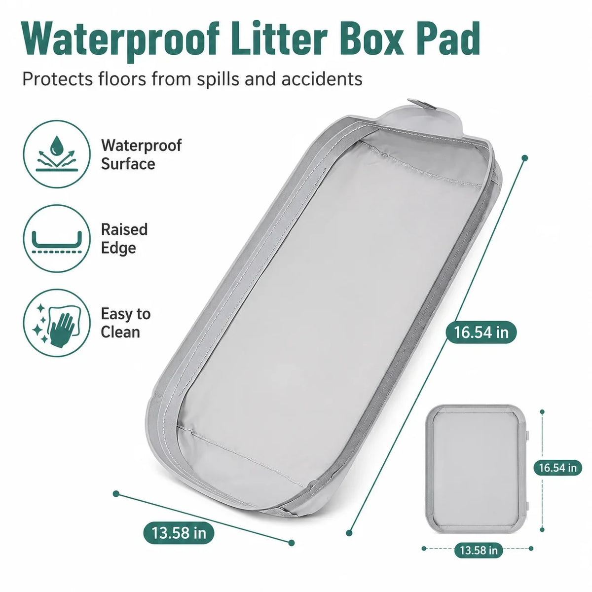 2-Pack Cat Litter Mat, Thick Floor Pads for Automatic Self-Cleaning Cat Toilets and Litter Box Areas - product view 2