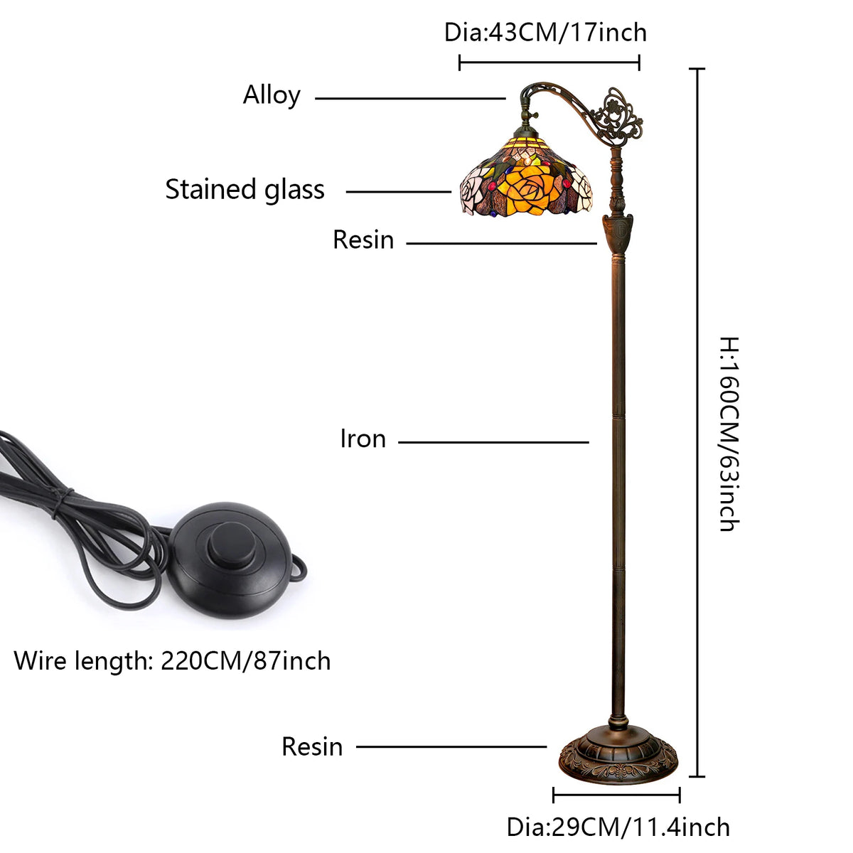 arched floor lamp - product view 1