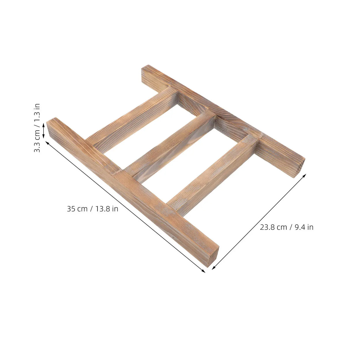 Wooden Towel Ladder Rack, Rustic Countertop Tea Towel Holder, Compact Bathroom or Kitchen Storage, 35 × 23.8 × 3.3 cm, Brown or Black - product view 1