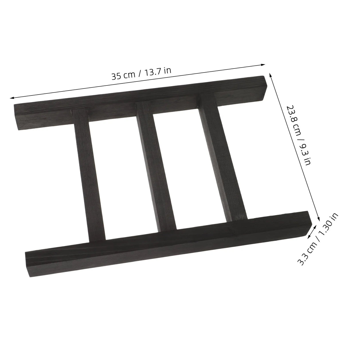 Wooden Towel Ladder Rack, Rustic Countertop Tea Towel Holder, Compact Bathroom or Kitchen Storage, 35 × 23.8 × 3.3 cm, Brown or Black - product view 2