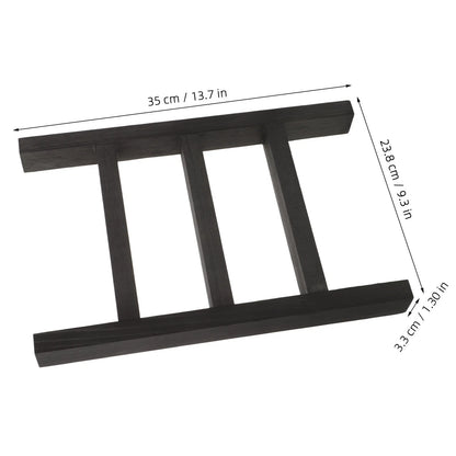 Wooden Towel Ladder Rack, Rustic Countertop Tea Towel Holder, Compact Bathroom or Kitchen Storage, 35 × 23.8 × 3.3 cm, Brown or Black - product view 2