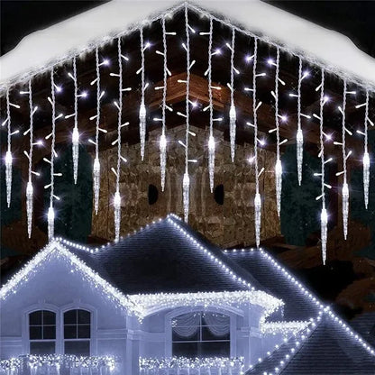 LED Icicle String Lights, Remote-Controlled 8 Modes, Christmas Curtain Garland for Window, Stair and Indoor Home Décor - product view 1