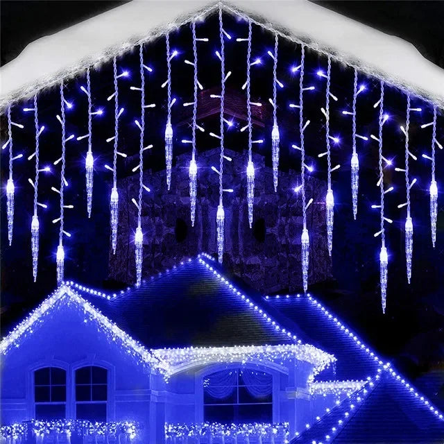 LED Icicle String Lights, Remote-Controlled 8 Modes, Christmas Curtain Garland for Window, Stair and Indoor Home Décor - product view 4