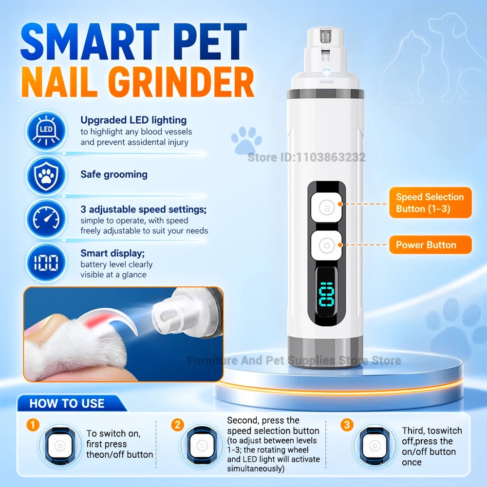 rechargeable pet nail grinder - product view 6
