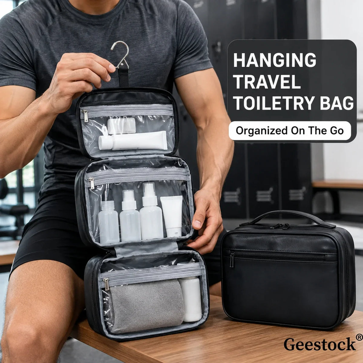 Hanging PU Toiletry Bag, product view 4