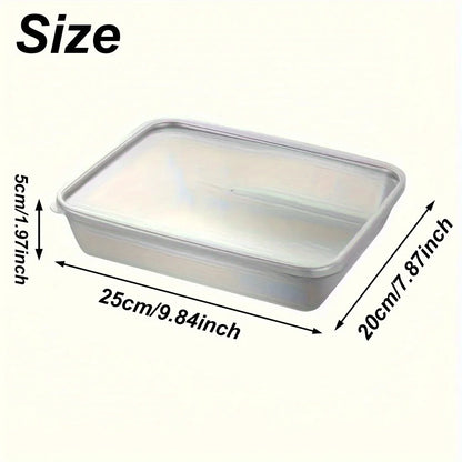 3-Piece Stainless Steel Food Storage Containers, Stackable Design, Clear Lids for Kitchen, Lunch and Camping - product view 3