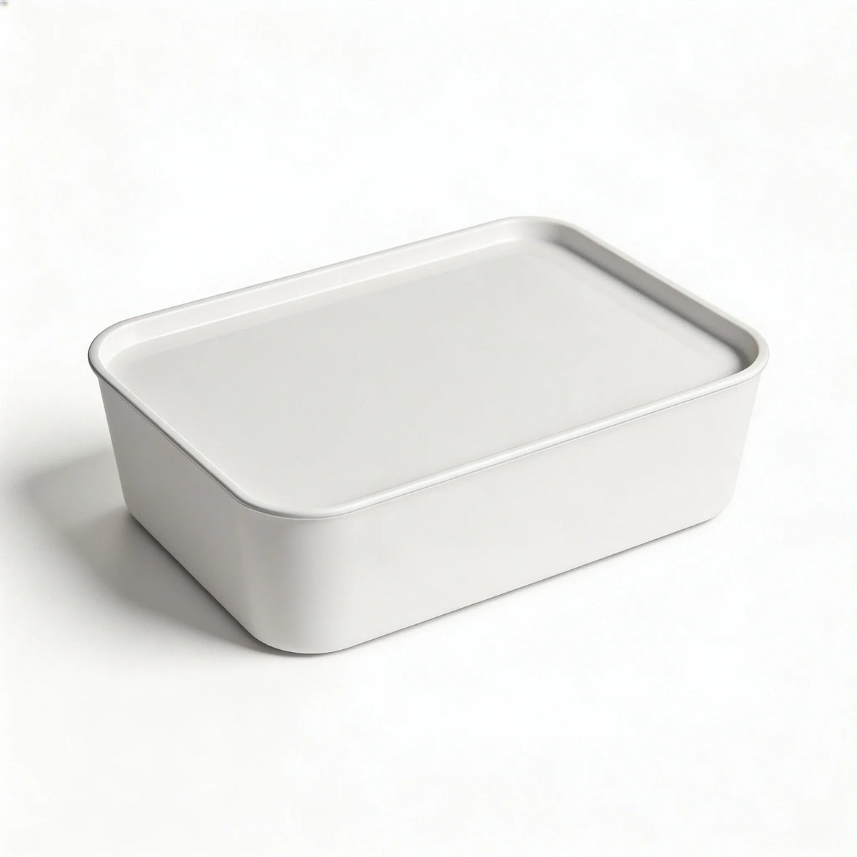 Stackable Storage Trays with Lids, Waterproof Plastic Organizer Boxes, White 3-Pack for Makeup, Stationery and Cables - product view 3