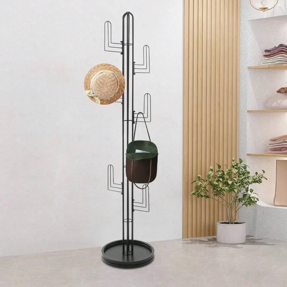Cactus Freestanding Coat Rack, Vertical Hanging Organizer with Multiple Arms and Stable Base for Entryway, Bedroom or Office - product view 3